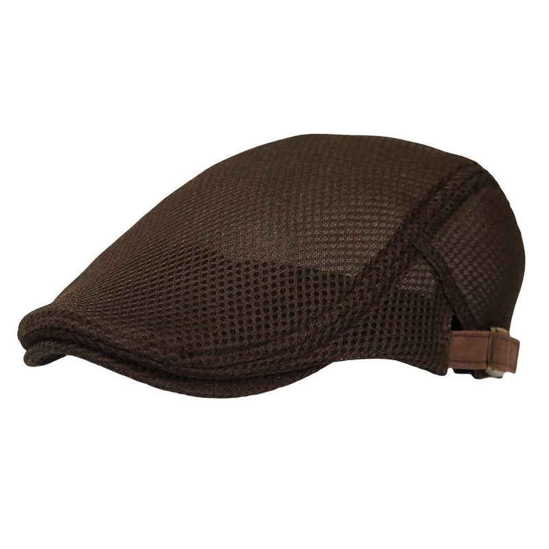WITHMOONS Ivy Cap Summer Mesh Newsboy Irish Golf Hats MZ30038 (Mesh_Brown) - Image 1